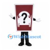 Card Mascot Costume in Red with Question Mark