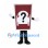 Card Mascot Costume in Red with Question Mark