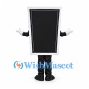 Card Mascot Costume in Black with Red Question Mark