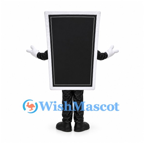 Card Mascot Costume in Black with Red Question Mark