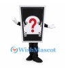 Card Mascot Costume in Black with Red Question Mark