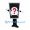 Card Mascot Costume in Black with Red Question Mark