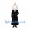 Wizard Mascot Costume with White Hair and Long Black Coat