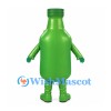Bottle Mascot Costume in Green with Yellow Hair Bow
