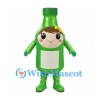 Bottle Mascot Costume in Green with Yellow Hair Bow