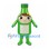 Bottle Mascot Costume in Green with Yellow Hair Bow