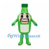 Bottle Mascot Costume in Green with Wide Toothy Grin