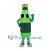 Bottle Mascot Costume in Light Green with Dark Label and Silver Shoes