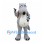 Hippo Mascot Costume in Gray with Brown Backpack