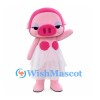 Pig Mascot Costume in Pink with White Tutu and Bow Tie