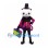 Cat Mascot Costume with Black Top Hat and Purple Magician Outfit