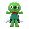 Tree Mascot Costume with Green Crown and Burgundy Cape