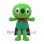 Tree Mascot Costume with Green Crown and Burgundy Cape