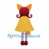Girl Mascot Costume with Fox Ears and Yellow Cape