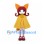 Girl Mascot Costume with Fox Ears and Yellow Cape