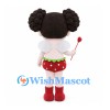 Cupid Mascot Costume with Curly Hair, White Wings and Strawberry Shorts