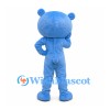 Bear Mascot Costume in Blue with Large White Grin