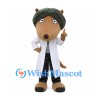 Horse Mascot Costume with Green Hair and White Lab Coat