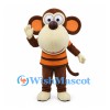 Monkey Mascot Costume with Orange and Black Striped Shirt