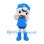 Boy Mascot Costume with Blue Helmet, Outfit and Small White Wings