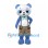 Panda Mascot Costume in Blue and White with Brown Suspender Shorts