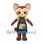 Fox Mascot Costume with Yellow Shirt, Green Shorts and Dark Apron