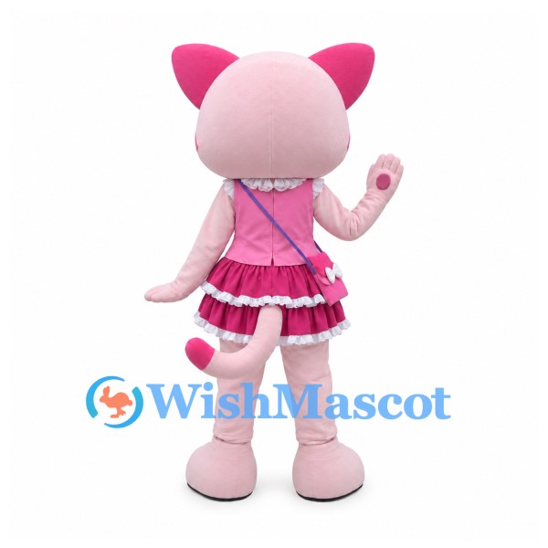 Cat Mascot Costume in Pink with Layered Ruffle Dress