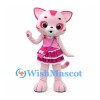 Cat Mascot Costume in Pink with Layered Ruffle Dress