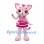 Cat Mascot Costume in Pink with Layered Ruffle Dress