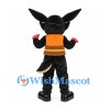 Wolf Mascot Costume in Black with Orange Fringed Vest
