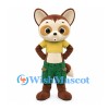 Fox Mascot Costume with Yellow Crop Top and Green Shorts