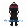 Warrior Girl Mascot Costume with Burgundy Headband and Black Cape