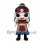 Warrior Girl Mascot Costume with Burgundy Headband and Black Cape