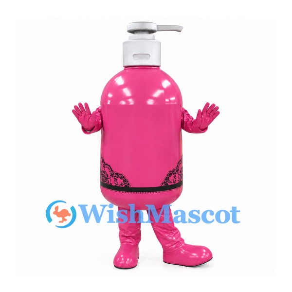 Soap Dispenser Mascot Costume in Pink with White Pump