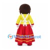 Girl Mascot Costume with Yellow Blouse, Red Skirt and White Apron