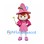Witch Mascot Costume with Pink Pointed Hat and Matching Cape