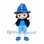 Wizard Mascot Costume with Blue Pointed Hat and Navy Cape