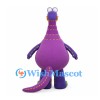 Dragon Mascot Costume in Purple with Green Spines and Stitched Details