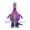 Dragon Mascot Costume in Purple with Green Spines and Stitched Details