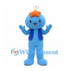 Blue Character Mascot Costume with Orange Star Hat and Vest