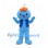 Blue Character Mascot Costume with Orange Star Hat and Vest