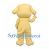 Dog Mascot Costume in Pale Yellow with Floppy Ears