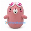 Seal Mascot Costume in Pink with White Goggles