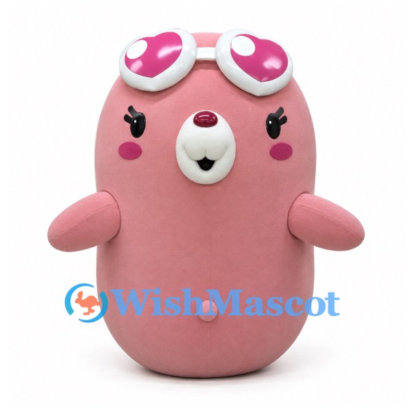Seal Mascot Costume in Pink with White Goggles