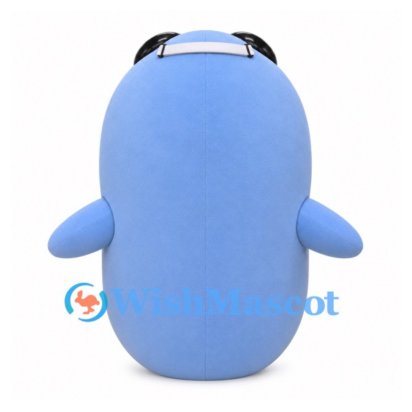 Seal Mascot Costume in Blue with Black Sunglasses