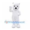 Polar Bear Mascot Costume in White with Round Ears