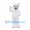 Polar Bear Mascot Costume in White with Round Ears