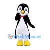 Penguin Mascot Costume in Black and White with Red Bow Tie