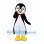 Penguin Mascot Costume in Black and White with Red Bow Tie