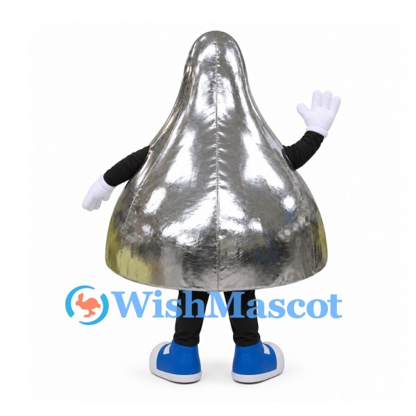 Chocolate Drop Mascot Costume with Silver Wrapper